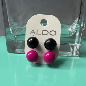 Aldo Bold Black and Pink Stud Earrings